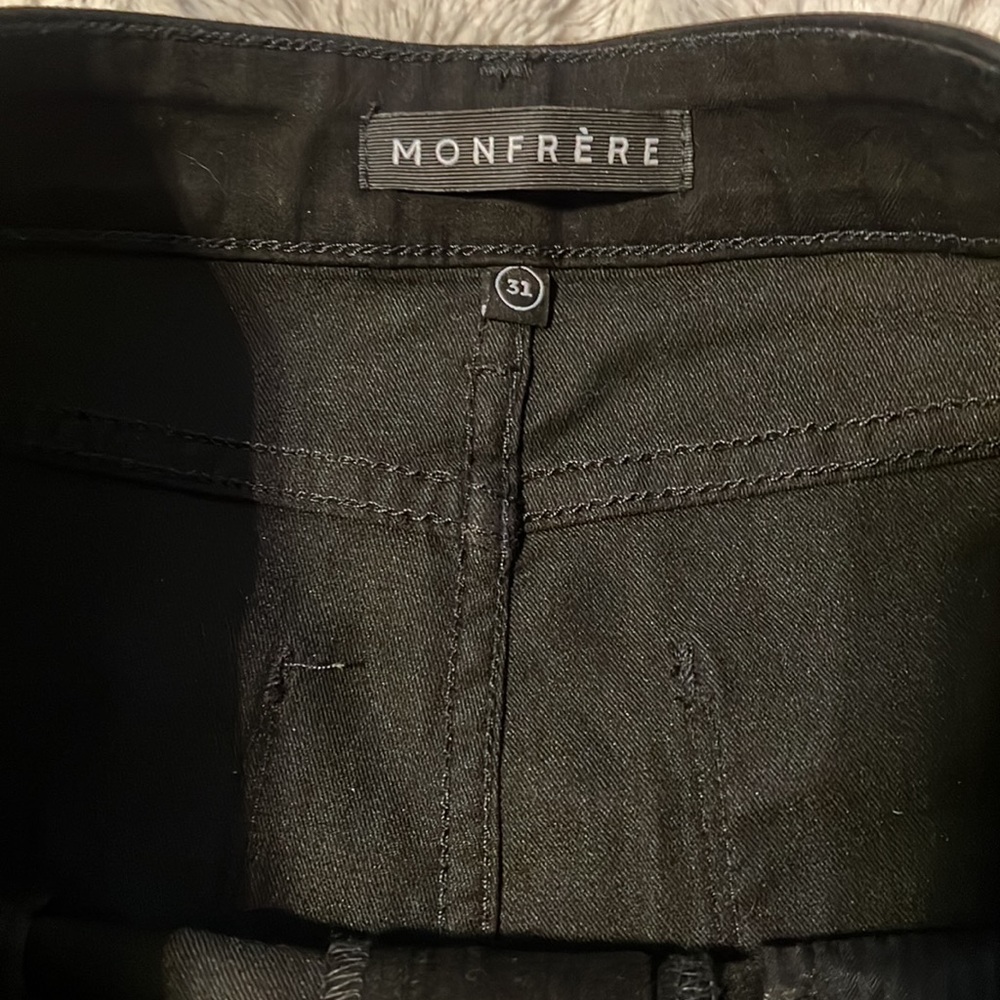 Monfrère Greyson Noir Coated Japanese Black Slim Denim Men Sz 31 - Picture 7 of 14